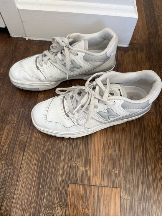 New Balance Shoes - New Balance White and Light Gray 550 Sneakers